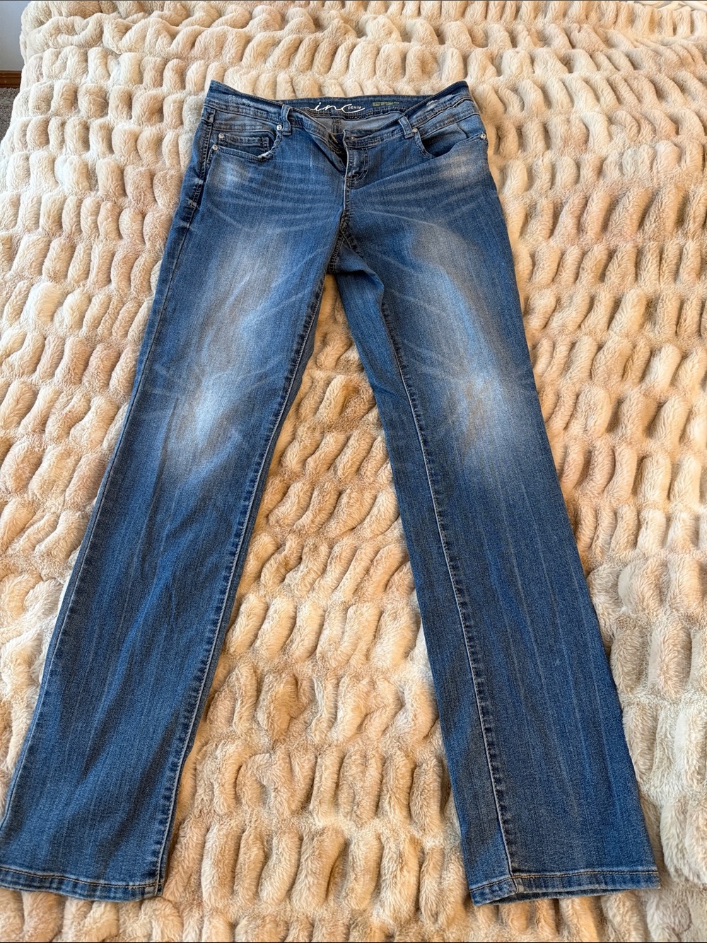 INC International Concepts Dark Blue Straight-Leg Jeans 10L